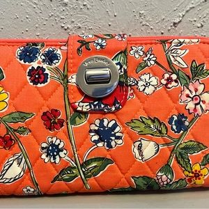 Vera Bradley Coral Floral Turnlock Wallet